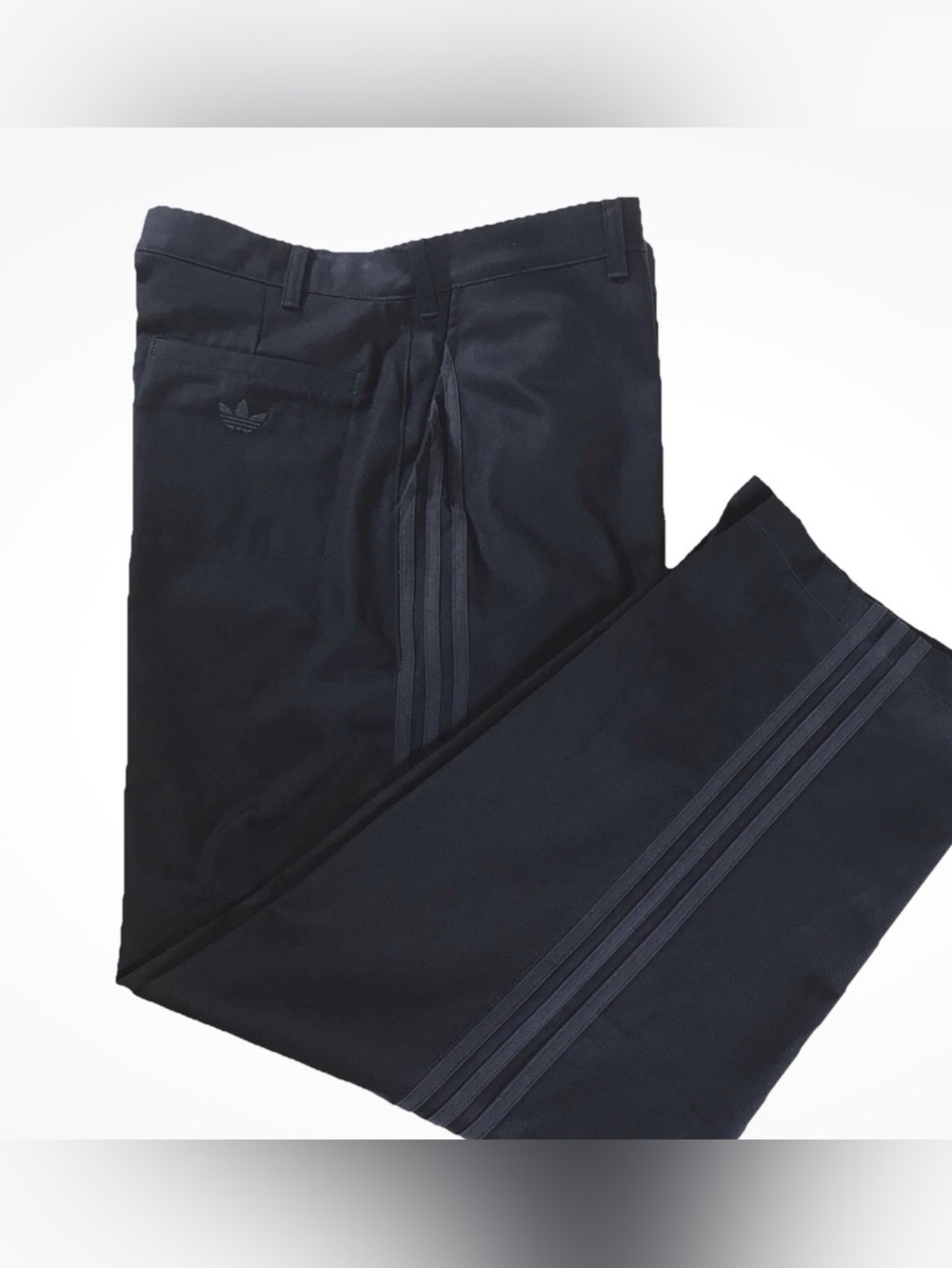 Adidas Mens Wide-Leg Skate Chino Pants Tonal 3-Stripes Blue/Blue Size 36X30